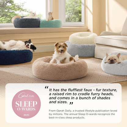 Bedsure - Cama relajante para perro mediano, lavable, tipo dona, ca...