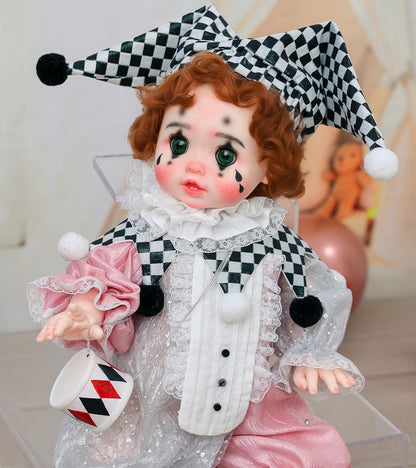 Cloveray Harlequin - Muñecas Reborn de niña pequeña payaso Arlequín...