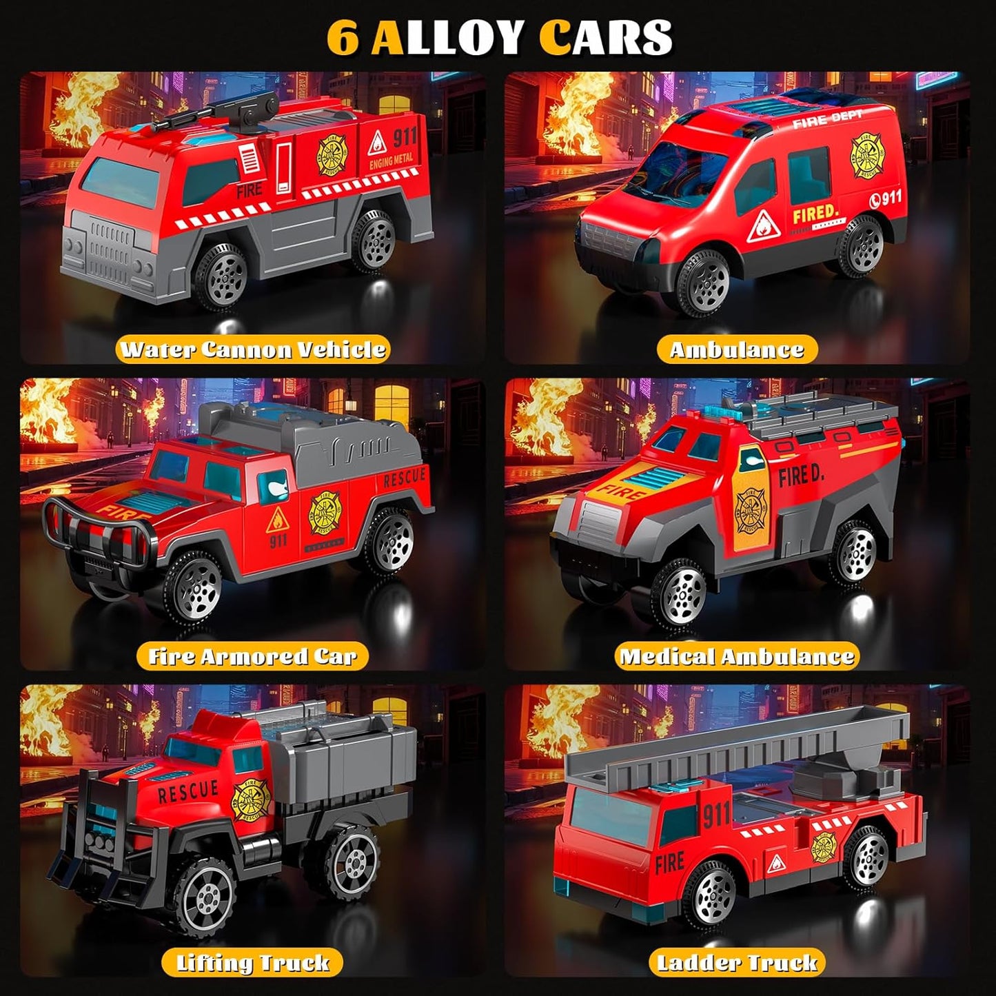Juguetes para niños de 3, 4, 5, 6 años con autos de juguete fundido...