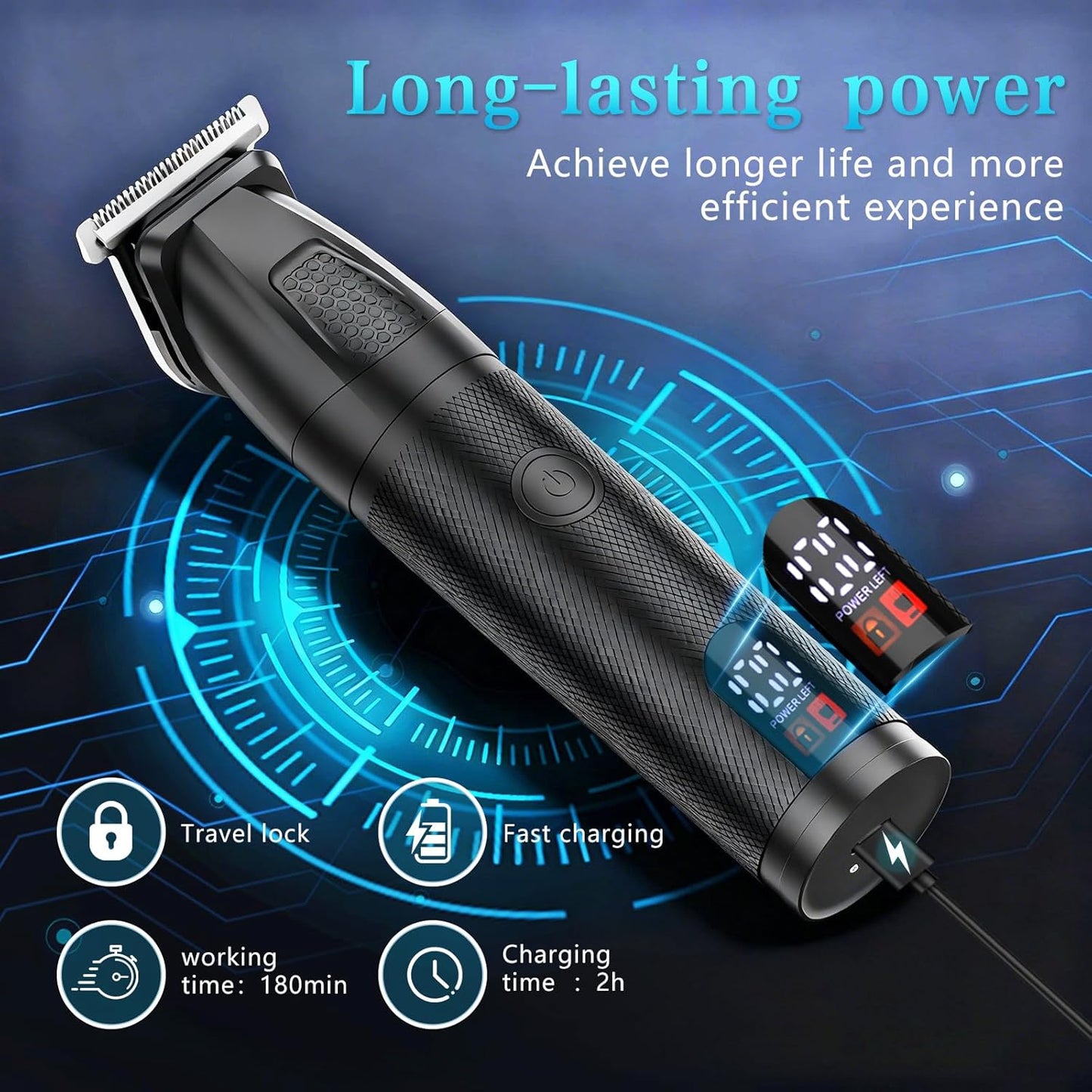 Bomxin Cortadora de barba para hombres, 6 en 1, inalámbrica, imperm...