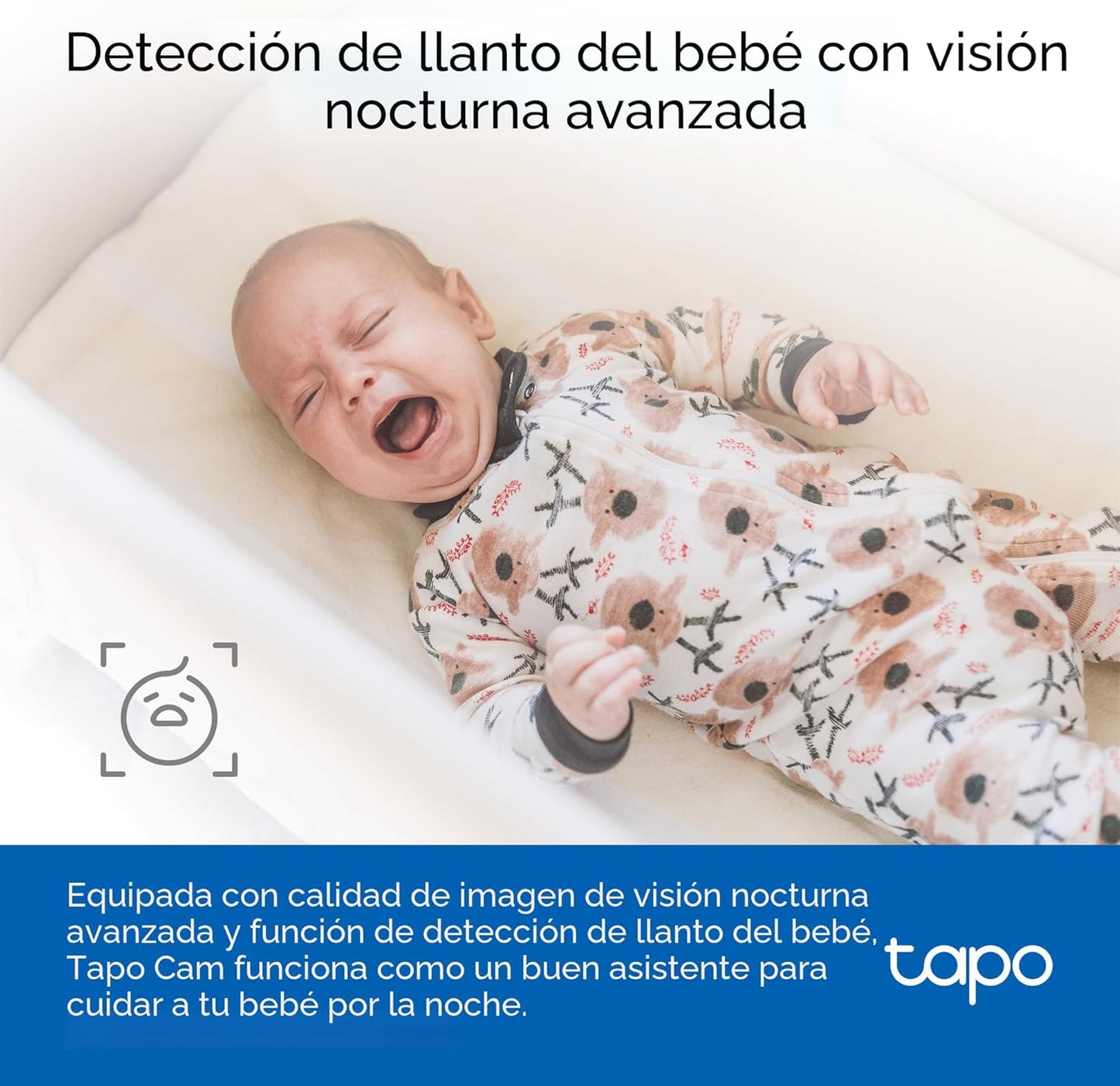 Tapo Cámara de seguridad interior 1080P para monitor de bebé, cámar...