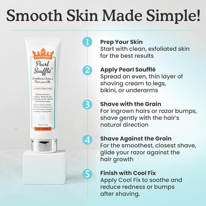 Shaveworks Pearl Soufflé Crema de afeitar para mujeres, loción de a...