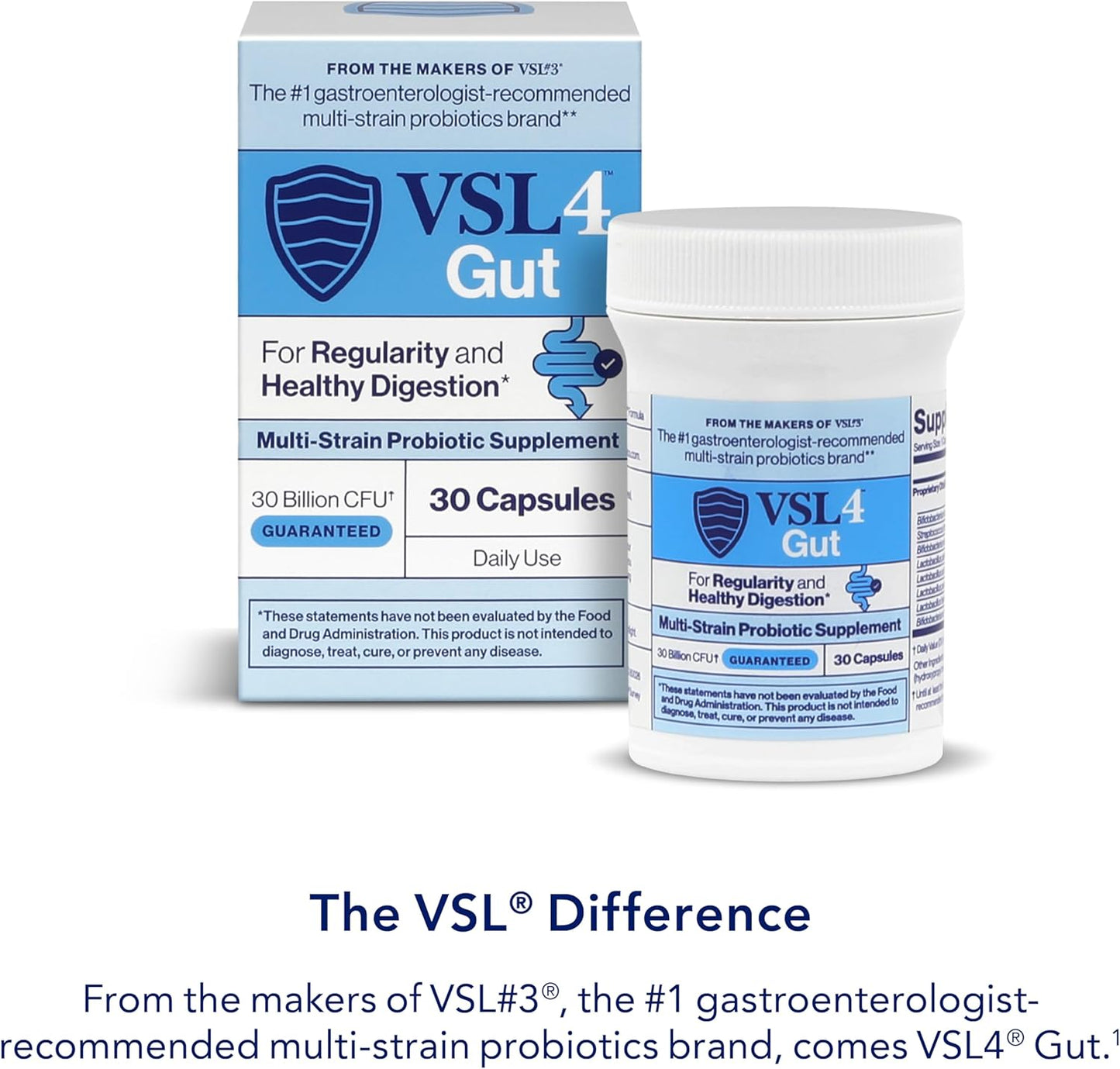 VSL4 Probióticos diarios intestinales para la salud intestinal, 30B...
