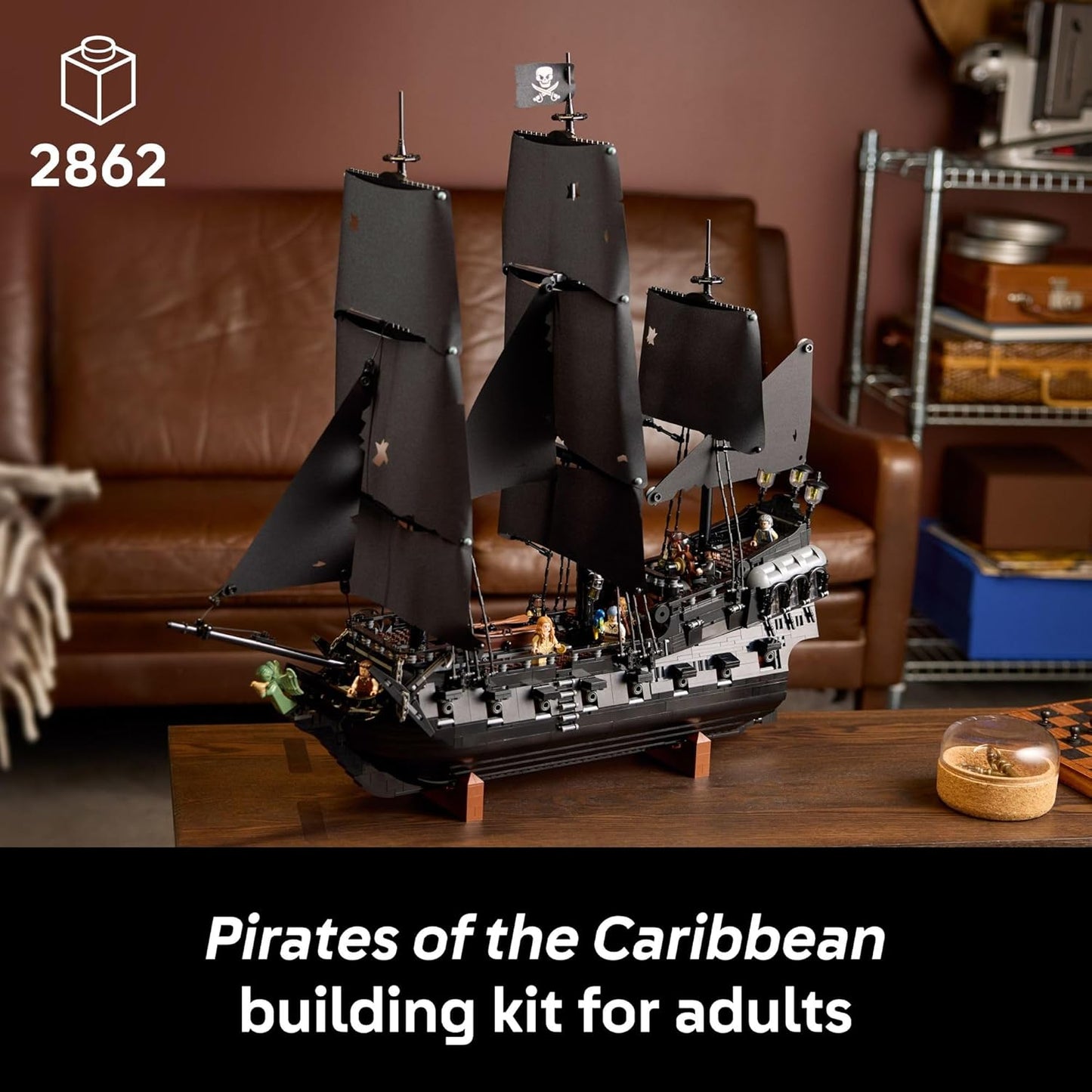 LEGO Icons 10365 - Juego de construcción de barco pirata del capitán Jack Sparrow para adultos, mayores de 18 años, decoración de habitación para oficina, dormitorio o estante, barco coleccionable de