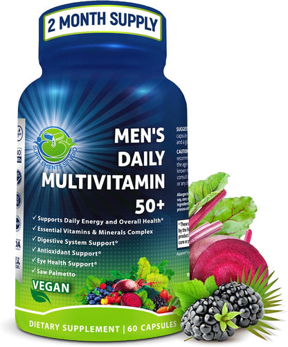 Multivitamínico diario para hombres 50 Plus - Multivitamínico vegan...