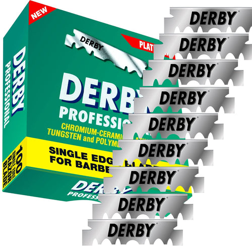 1000 Derby - Cuchillas de afeitar profesionales de un solo filo par...