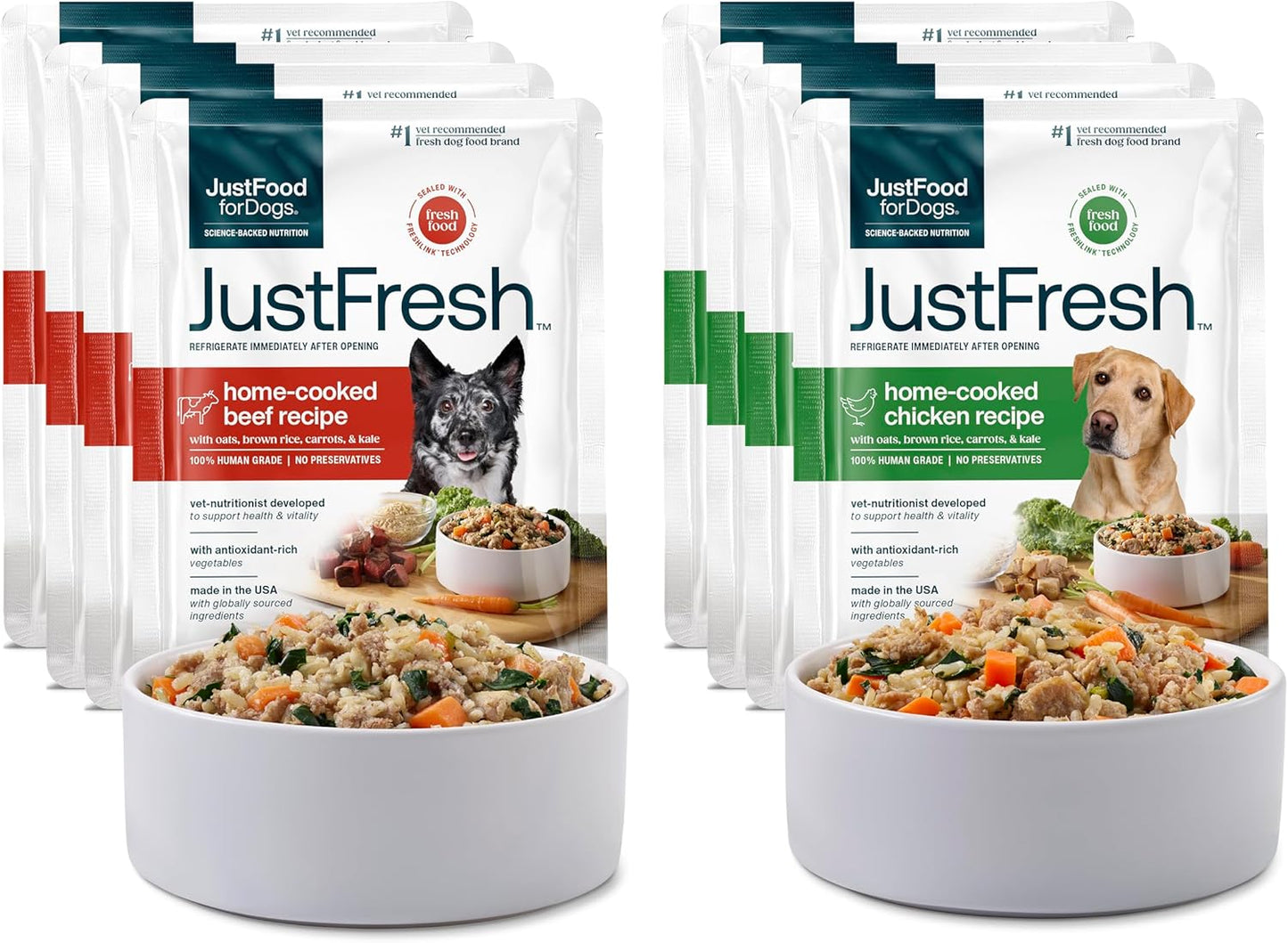 JustFoodForDogs JustFresh Comida Húmeda para Perros, Comidas y Adit...