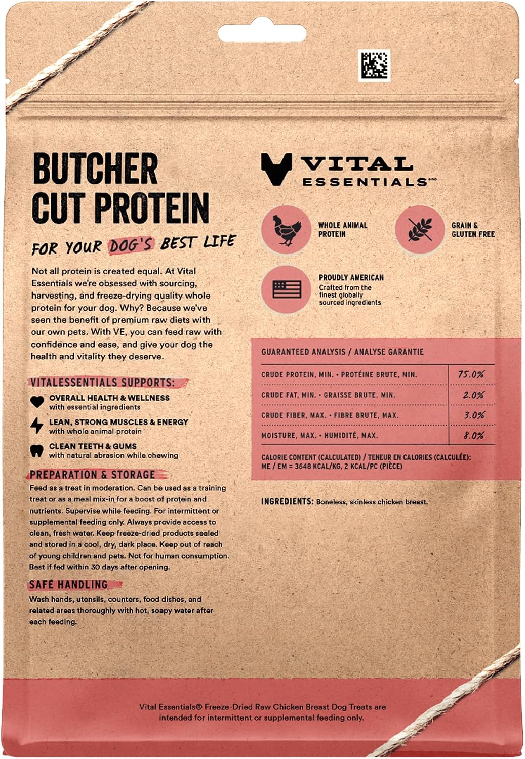 Vital Essentials - Golosinas liofilizadas para perros, pechuga de p...