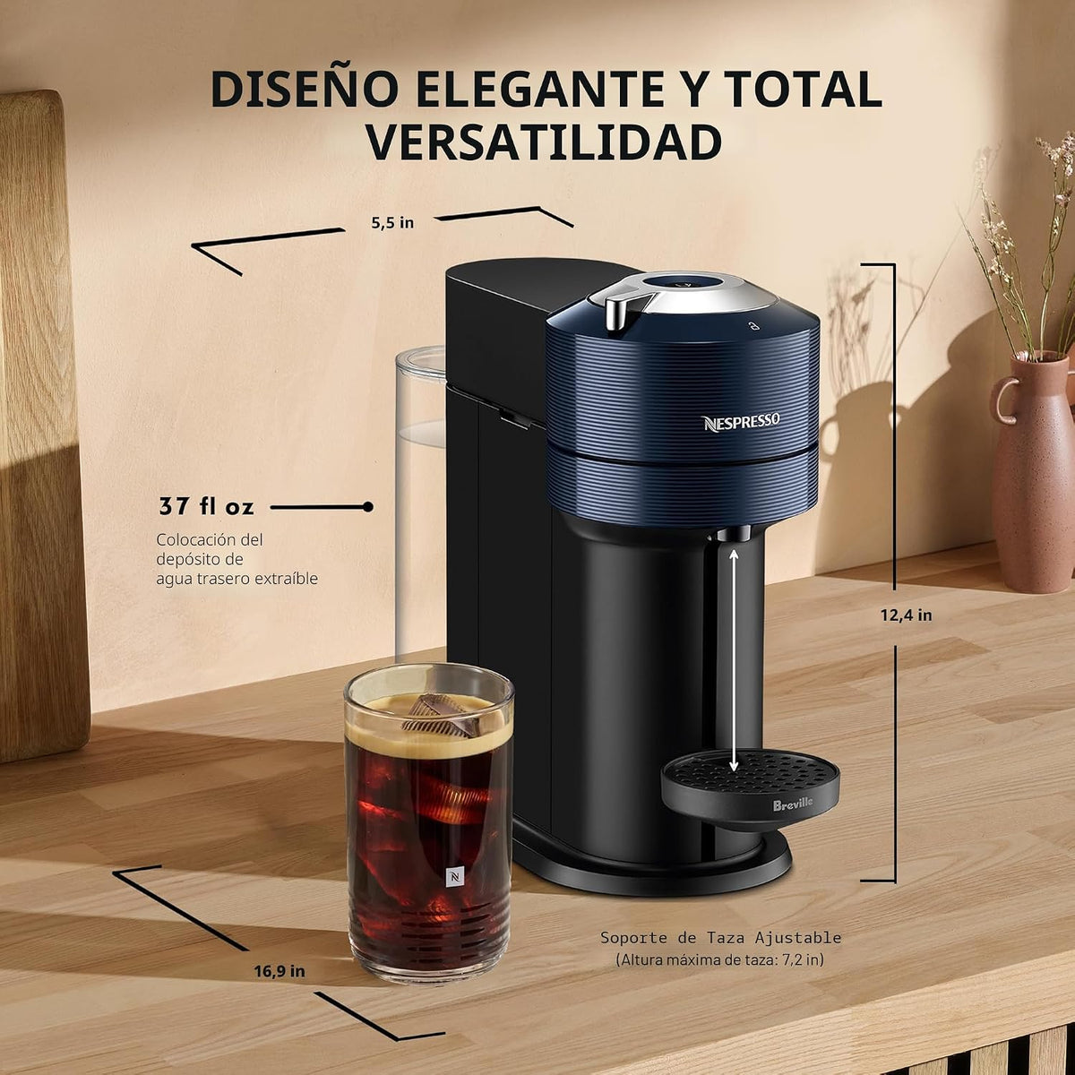 Nespresso Vertuo Next - Cafetera para café y espresso de Breville,...