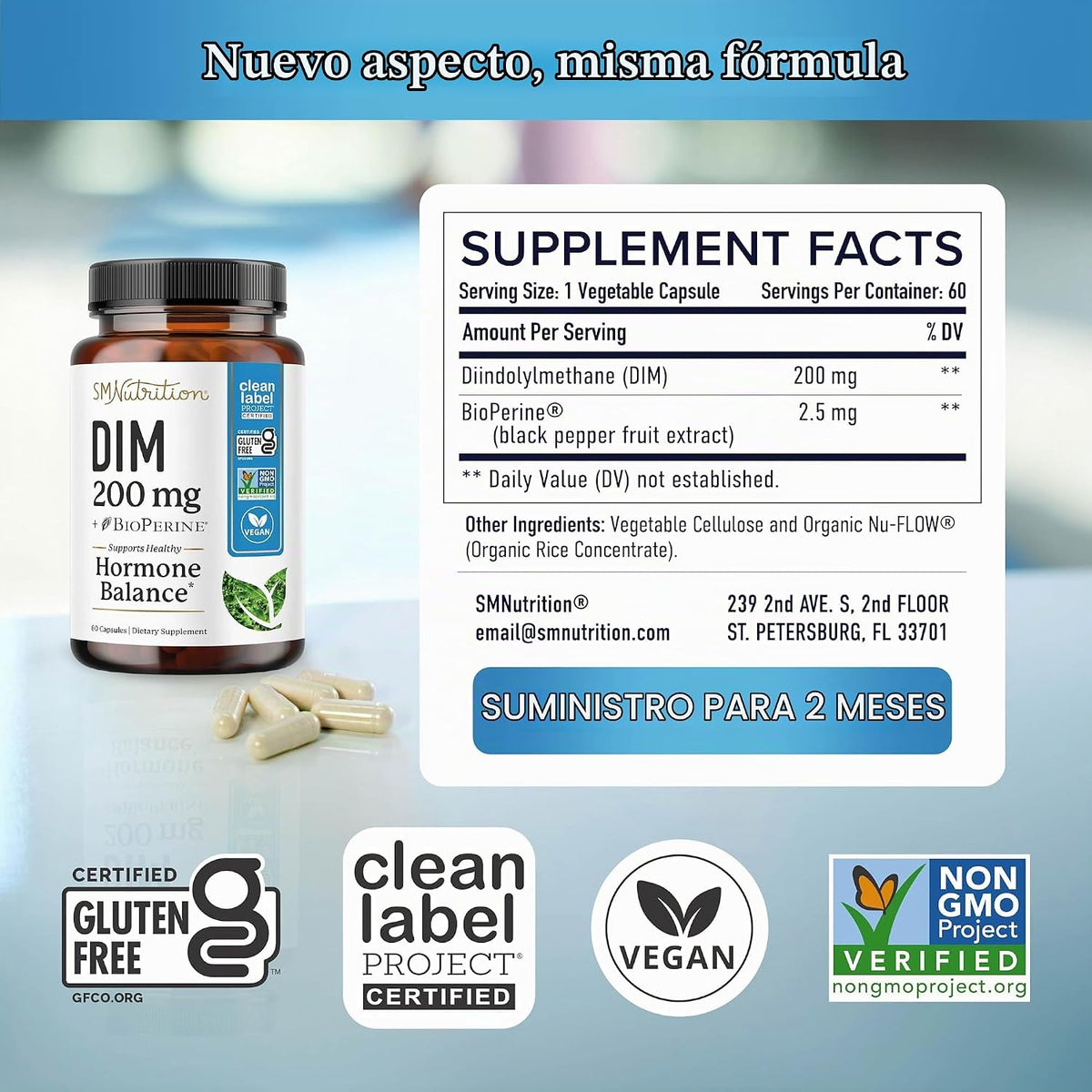 Suplemento DIM 200 mg | Balance de estrógeno para mujeres y hombres...