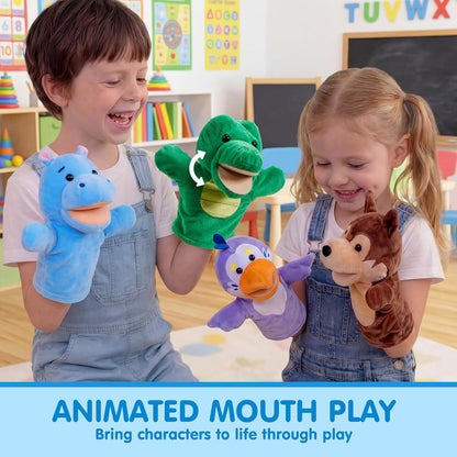 JOYIN 6Pcs Kids Hand Puppet Set with Working Mouth, Toddler Plush T...