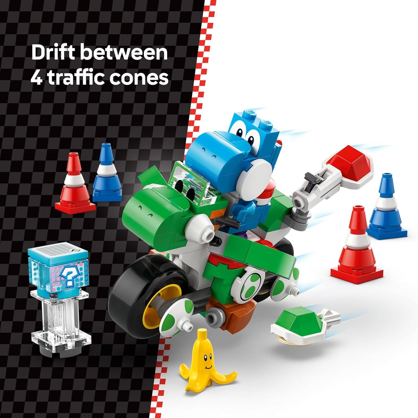 LEGO Super Mario: Bicicleta de Yoshi del Mario Kart - Juego de Construcción de Juguetes para Niños, Niños y Niñas, Edades 7+ - Juguete del Mario Kart para Fans con Yoshi Azul - Idea de Regalo para