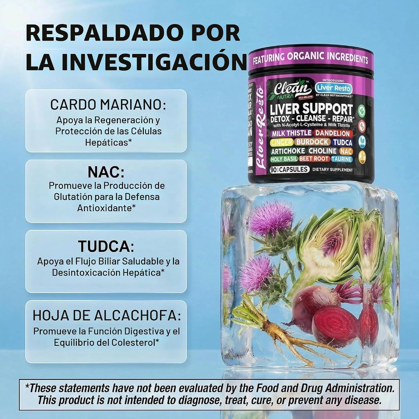 Clean Nutraceuticals Limpiador de Hígado Desintoxicación y Reparaci...