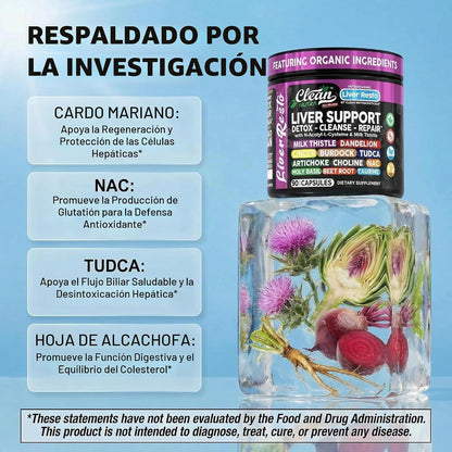 Clean Nutraceuticals Limpiador de Hígado Desintoxicación y Reparaci...