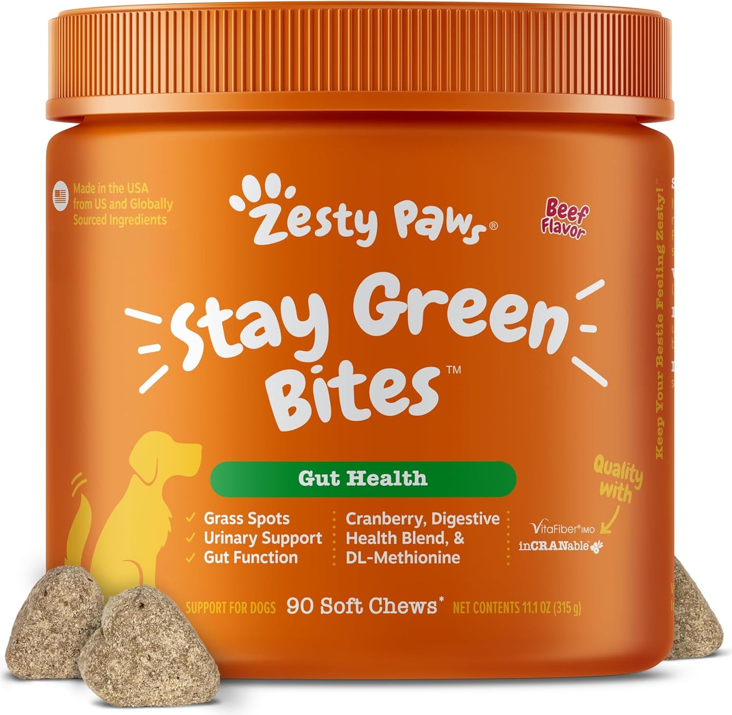 Zesty Paws Stay Green Bites for Dogs - Masticables suaves para quem...