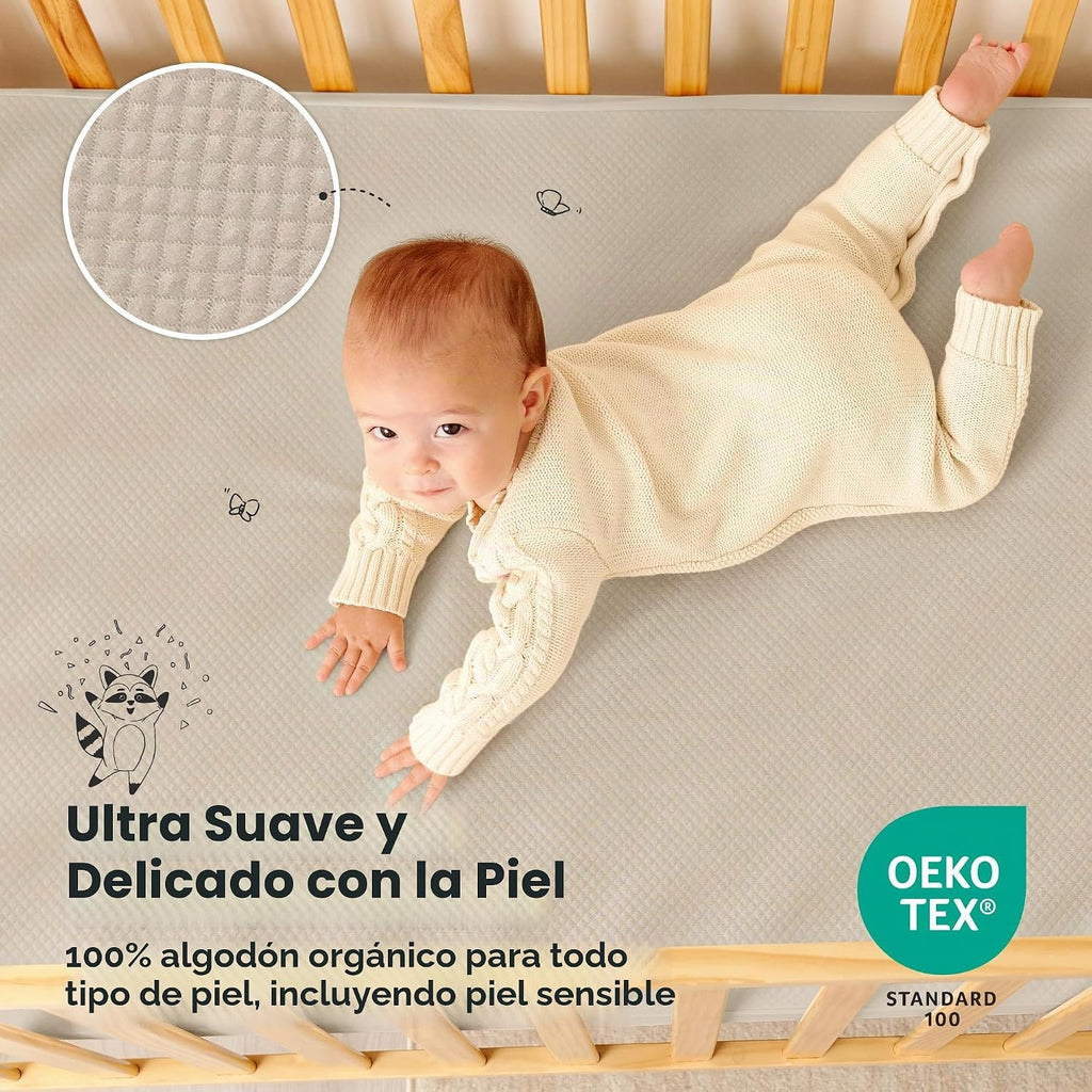 Paquete de 2 fundas protectoras de colchón impermeables para cuna,...