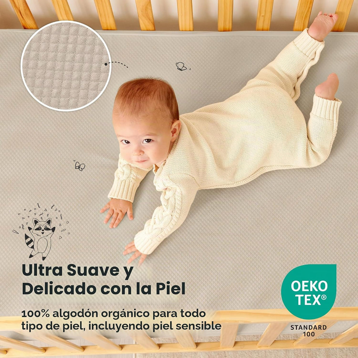 Paquete de 2 fundas protectoras de colchón impermeables para cuna,...