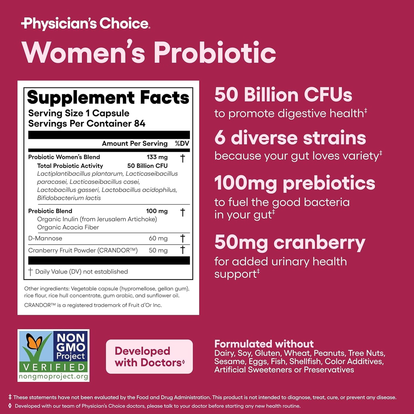 Physician's Choice Probióticos para mujeres - Equilibrio PH, di...