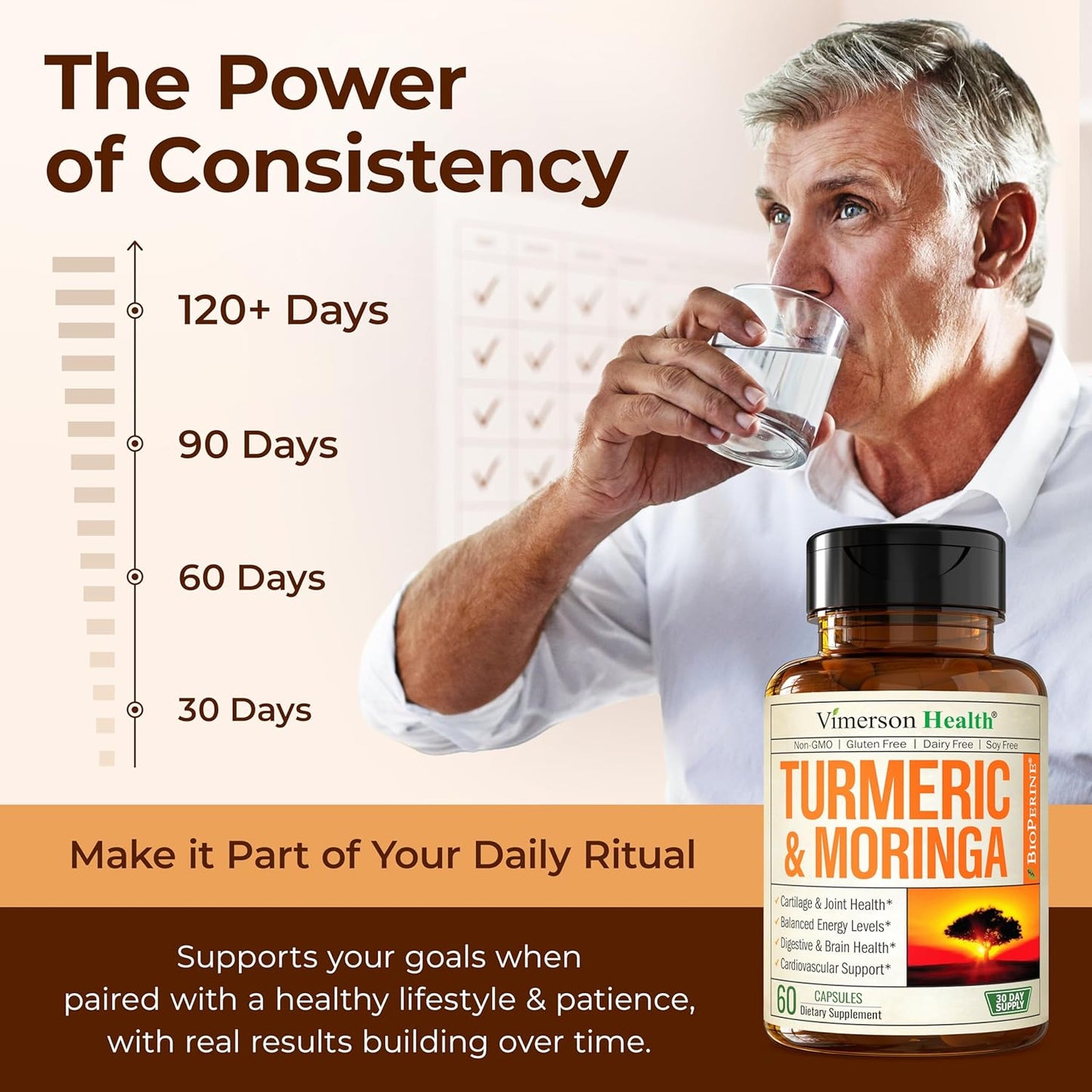 Suplemento de Moringa + Cúrcuma Curcumina para la Salud de las Arti...