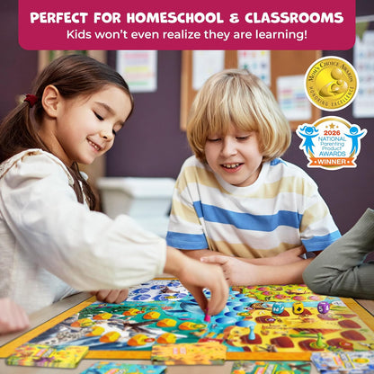 Number Hunter Juego de Mesa de Matemáticas – Aventura de Suma y Resta para Niños de 4 a 8 Años – Divertido Juego Educativo STEM para Kindergarten, 1º a 3º Grado, Educación en Casa y Noche de Juegos