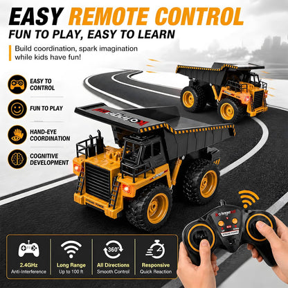 Kolegend - Camión de volcado a control remoto RC, vehículo de const...