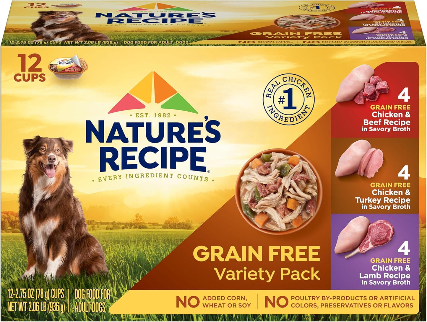 Nature's Recipe Paquete variado de comida húmeda para perros si...