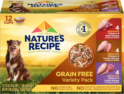 Nature's Recipe Paquete variado de comida húmeda para perros si...
