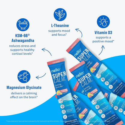 Nello Supercalm - Mezcla de bebida en polvo, reductor de cortisol y...