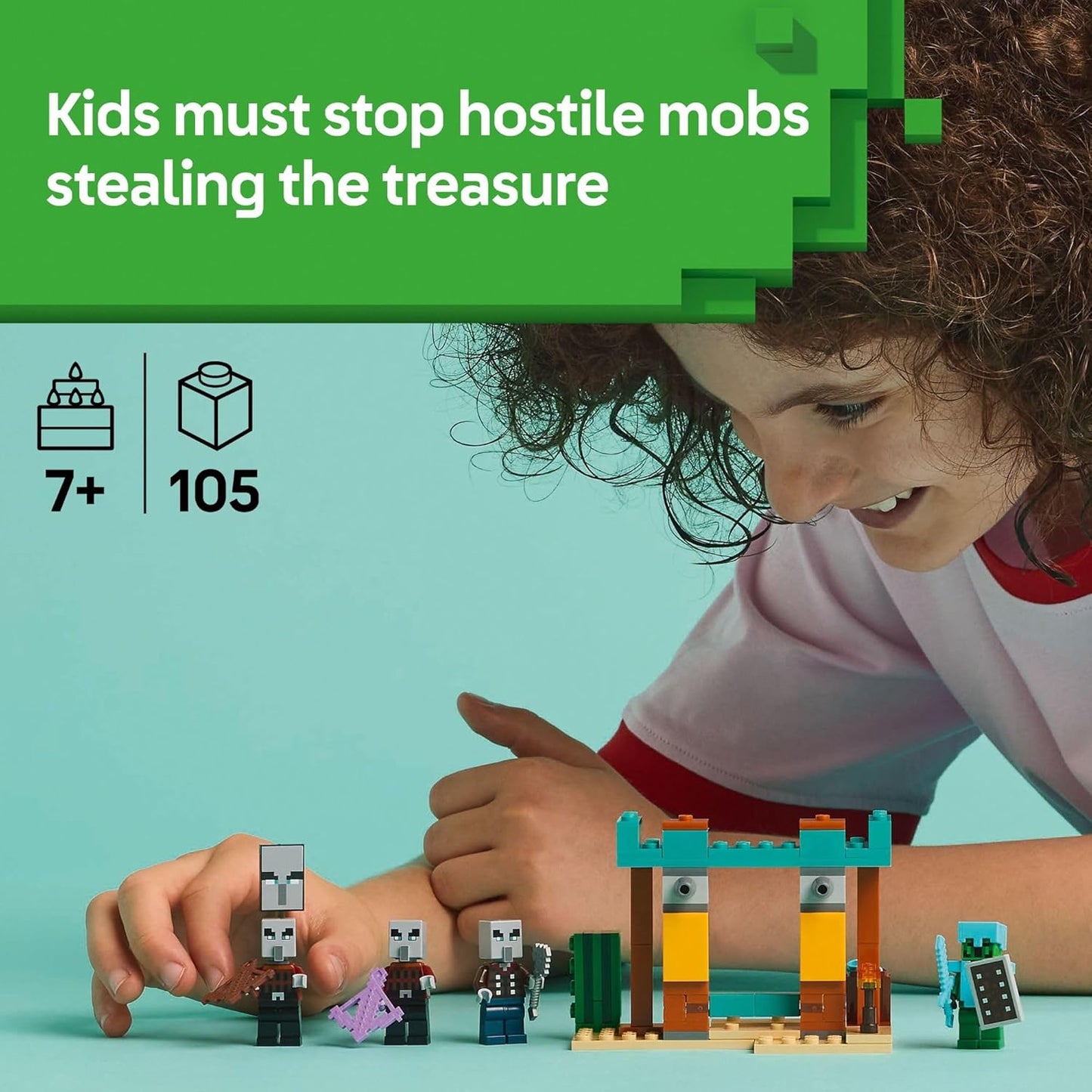 LEGO Minecraft The Illager Desert Patrol Figuras de juguete y juego – Juguete de construcción de Minecraft para niños, niños y niñas, a partir de 7 años – con 4 figuras para juego de simulación – Idea de regalo para cumpleaños – 21267