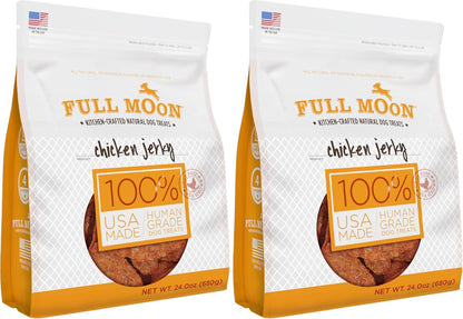 Golosinas de cecina de pollo Full Moon para perros | Grado apto par...