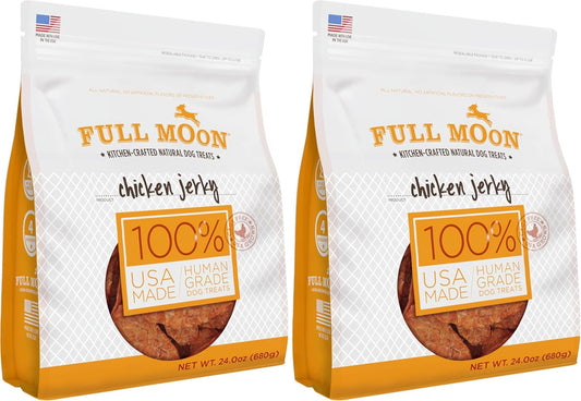 Golosinas de cecina de pollo Full Moon para perros | Grado apto par...