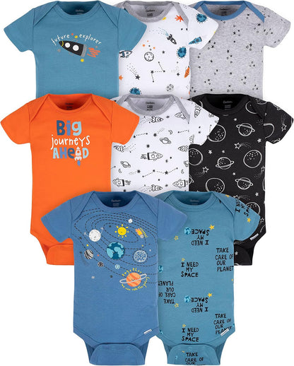Gerber \u2013 Paquete de 8 mamelucos de manga corta para bebé
