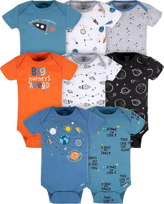 Gerber \u2013 Paquete de 8 mamelucos de manga corta para bebé