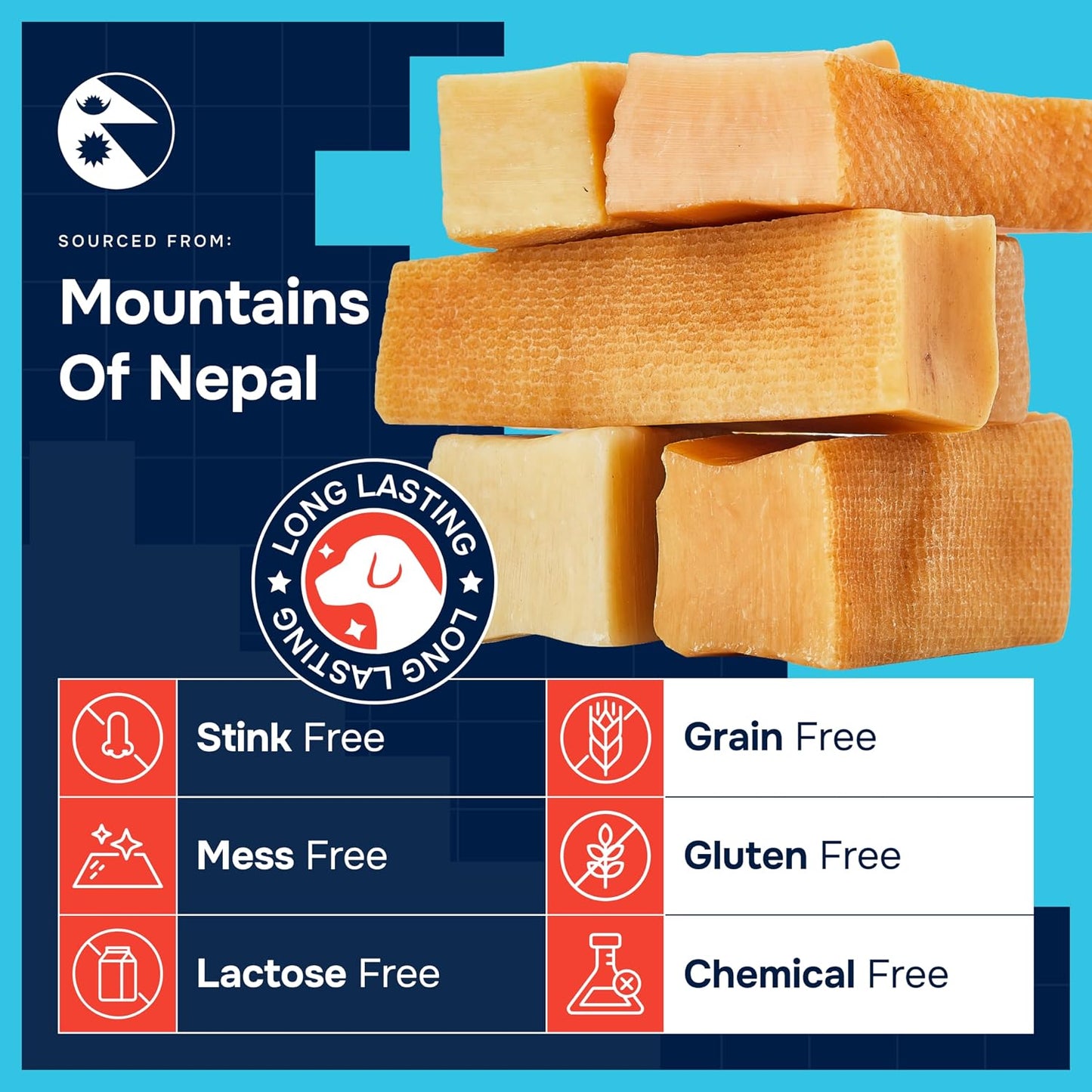 Masticables de queso de yak del Himalaya 100% natural para perros d...