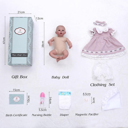 Cloveray Muñeca de bebé Reborn realista de vinilo y tela de 20 pulg...