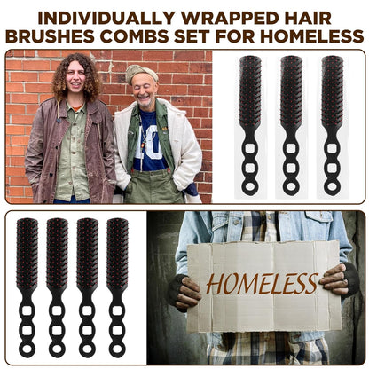 110 cepillos de pelo a granel para personas sin hogar, cepillo de pelo para cabello rizado, cepillo desenredante con cerdas de nailon, envuelto individualmente, adecuado para hombres y mujeres, hotel
