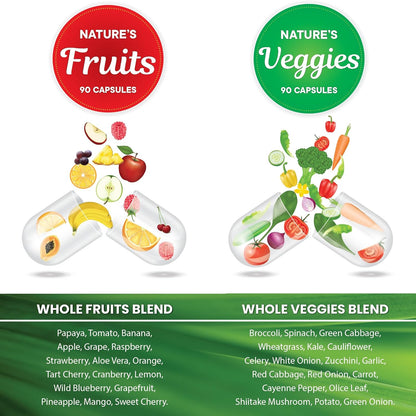 Superfood 180 Cápsulas de Frutas y 180 Cápsulas de Verduras - Super...