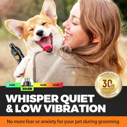 Whisper - Molinillo de uñas silencioso para perros, seguro y sin es...