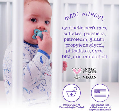 Oilogic Slumber & Sleep Bath Baby Essentials Set de regalo – Incluye gel de baño corporal, crema calmante, spray para dormir y aceites esenciales roll-on – Mezclas de sueño, comodidad y bienestar