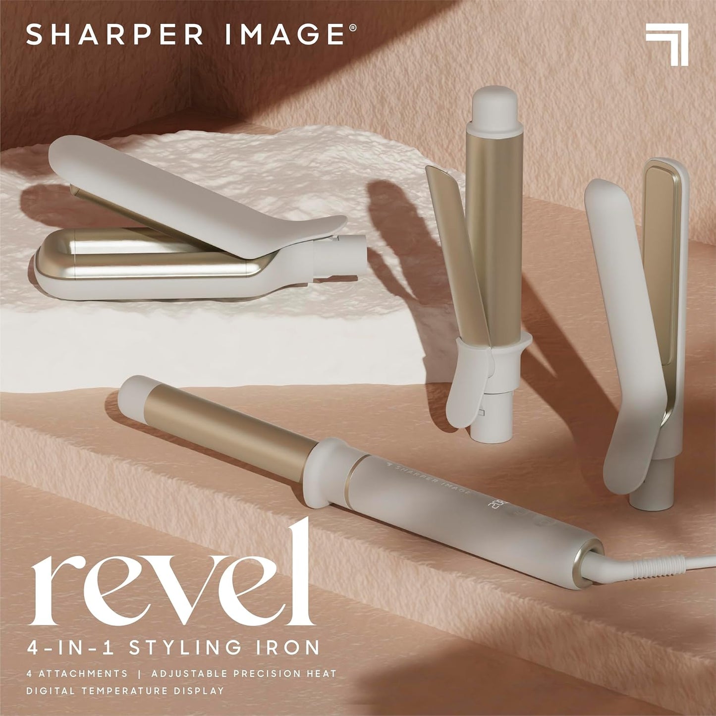Sharper Image® Revel Plancha de Peinado 4 en 1 |4 Accesorios| Multi...