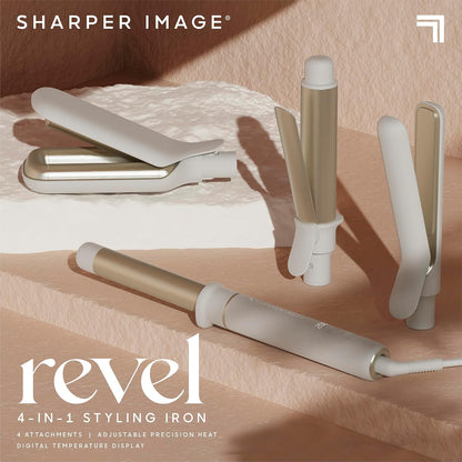 Sharper Image® Revel Plancha de Peinado 4 en 1 |4 Accesorios| Multi...