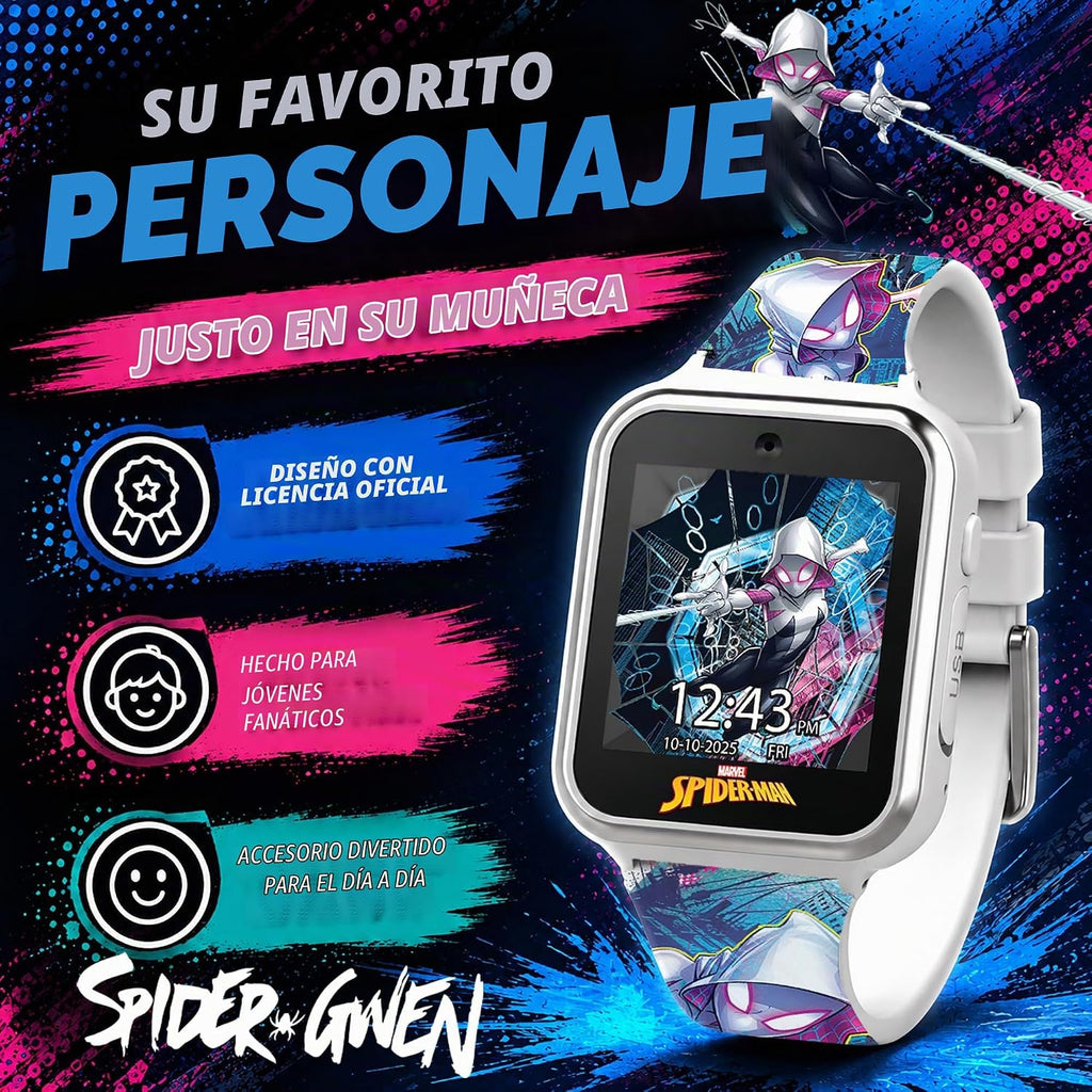 Reloj inteligente Marvel Spider-Man para niños: características div...
