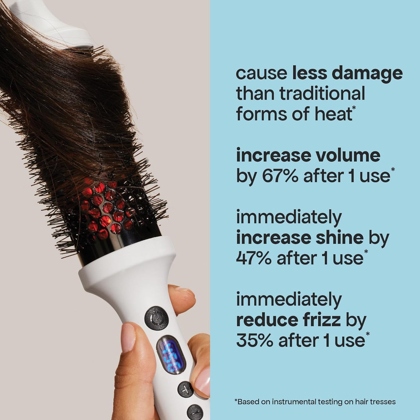 BONDIBOOST Cepillo térmico infrarrojo, cepillo redondo térmico térmico térmico para cabello suave y brillante, peinado seco para volumen instantáneo, menos rotura del cabello + minimiza los enganches