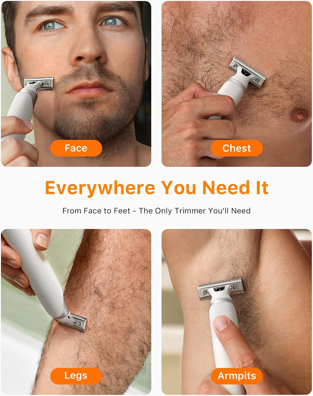 Trimcoo Nuevo Kit Eléctrico de Recortador de Barba y Pelo de Nariz...