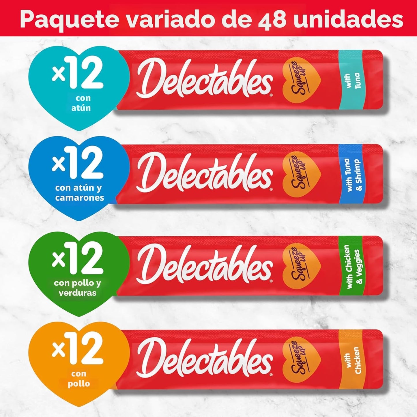 Delectables Squeeze Up - Paquete variado de puré cremoso exprimible...