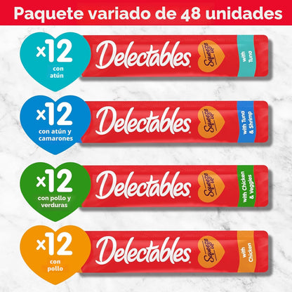 Delectables Squeeze Up - Paquete variado de puré cremoso exprimible...