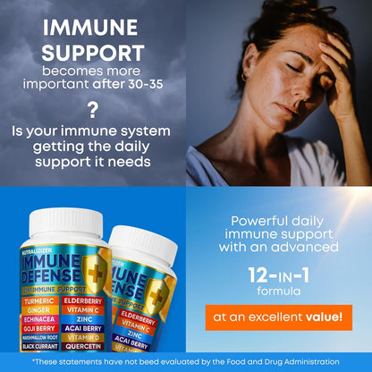 12 en 1 Vitaminas de Defensa Inmune - Suplemento de Apoyo Inmunológ...