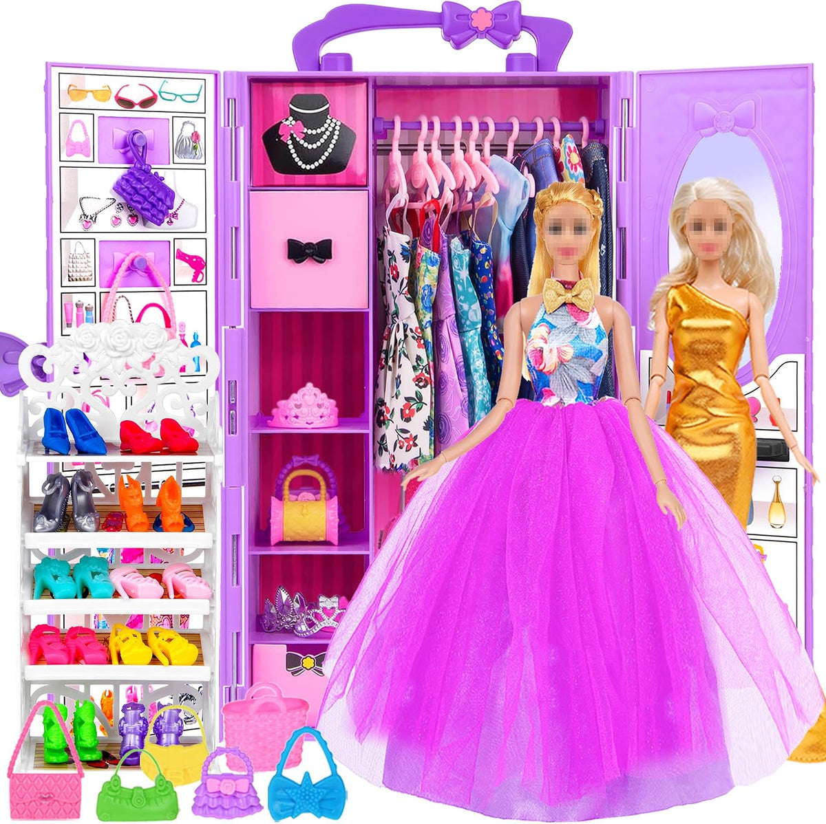 Muñeca de 11.5 pulgadas y accesorios para muñecas - Set de 101 piez...