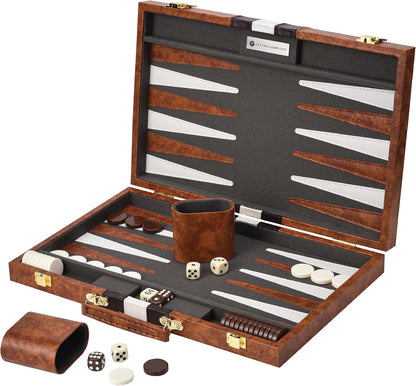 Juego de mesa de Backgammon con estuche, disponible en tamaños pequ...