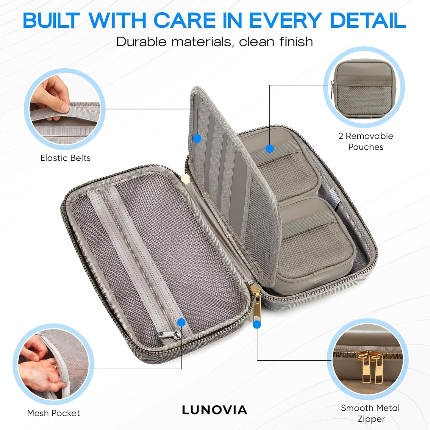 Lunovia Hard Shell Tech Organizer - Funda protectora de viaje para...